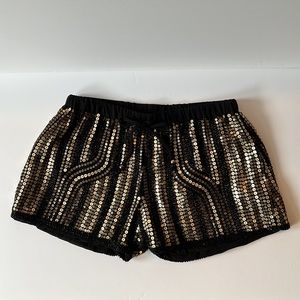 NWOT Black and Gold Sequin Shorts by English Rose
